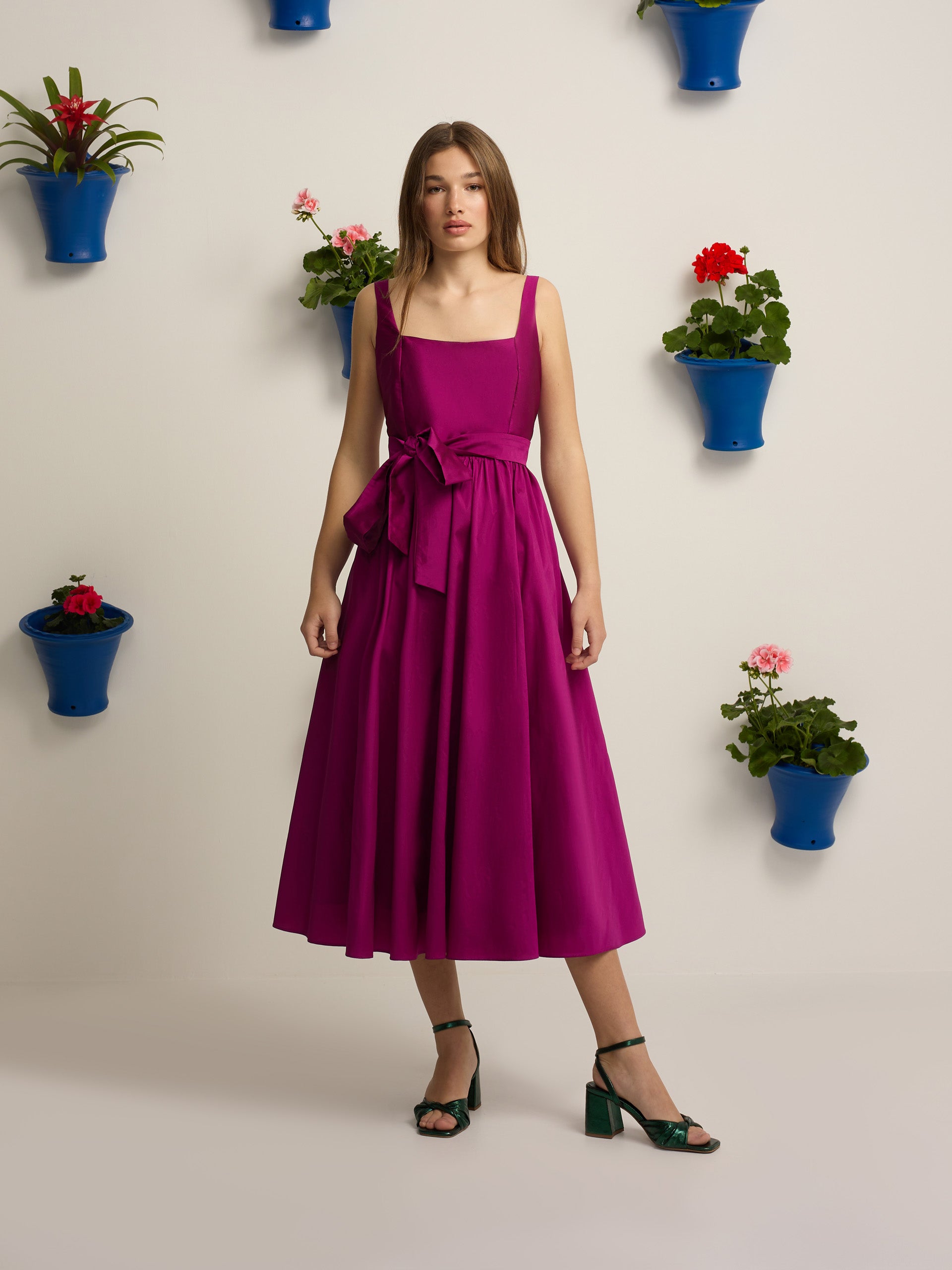 Purple taffeta event collection dress