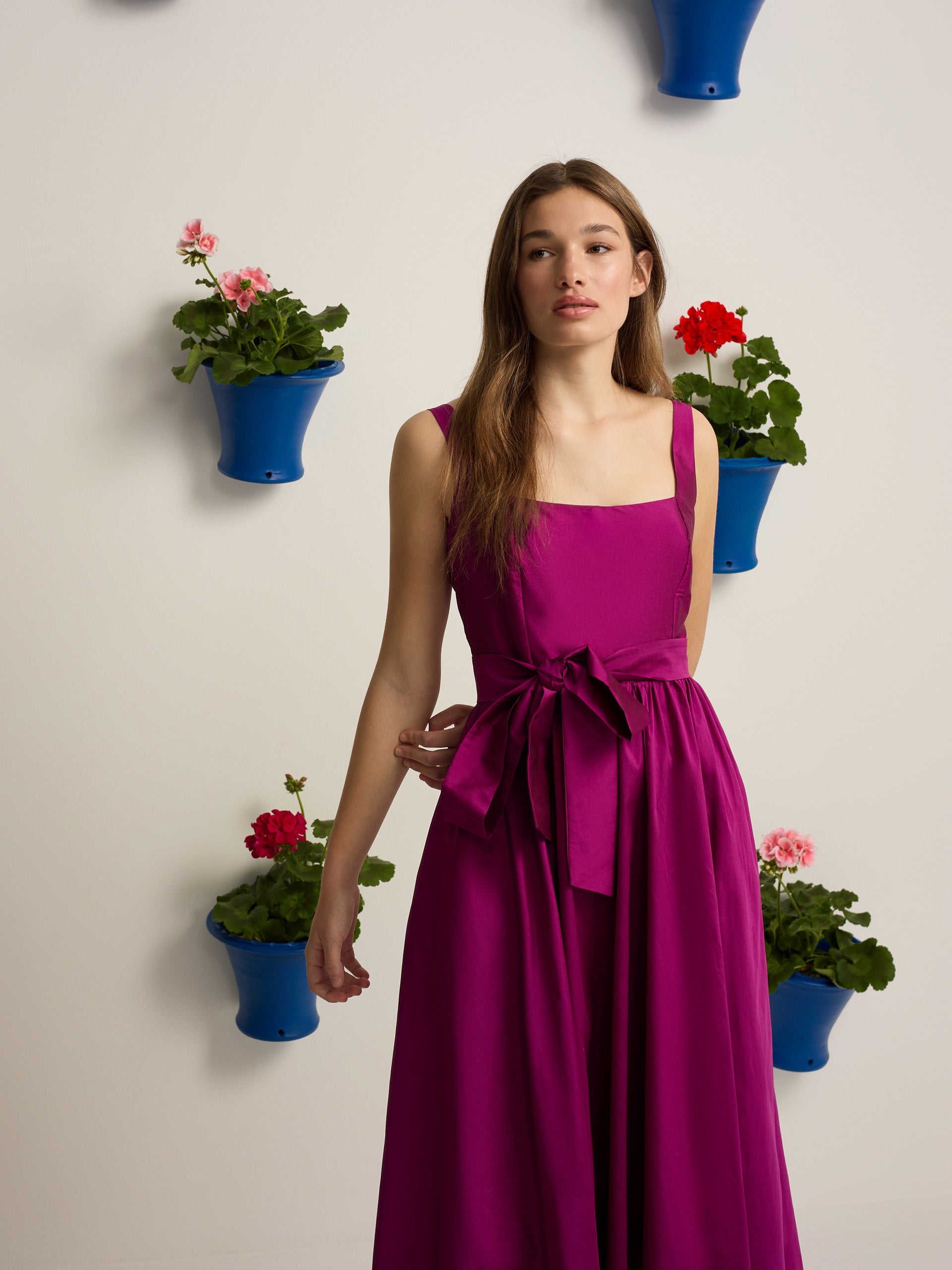 Purple taffeta event collection dress