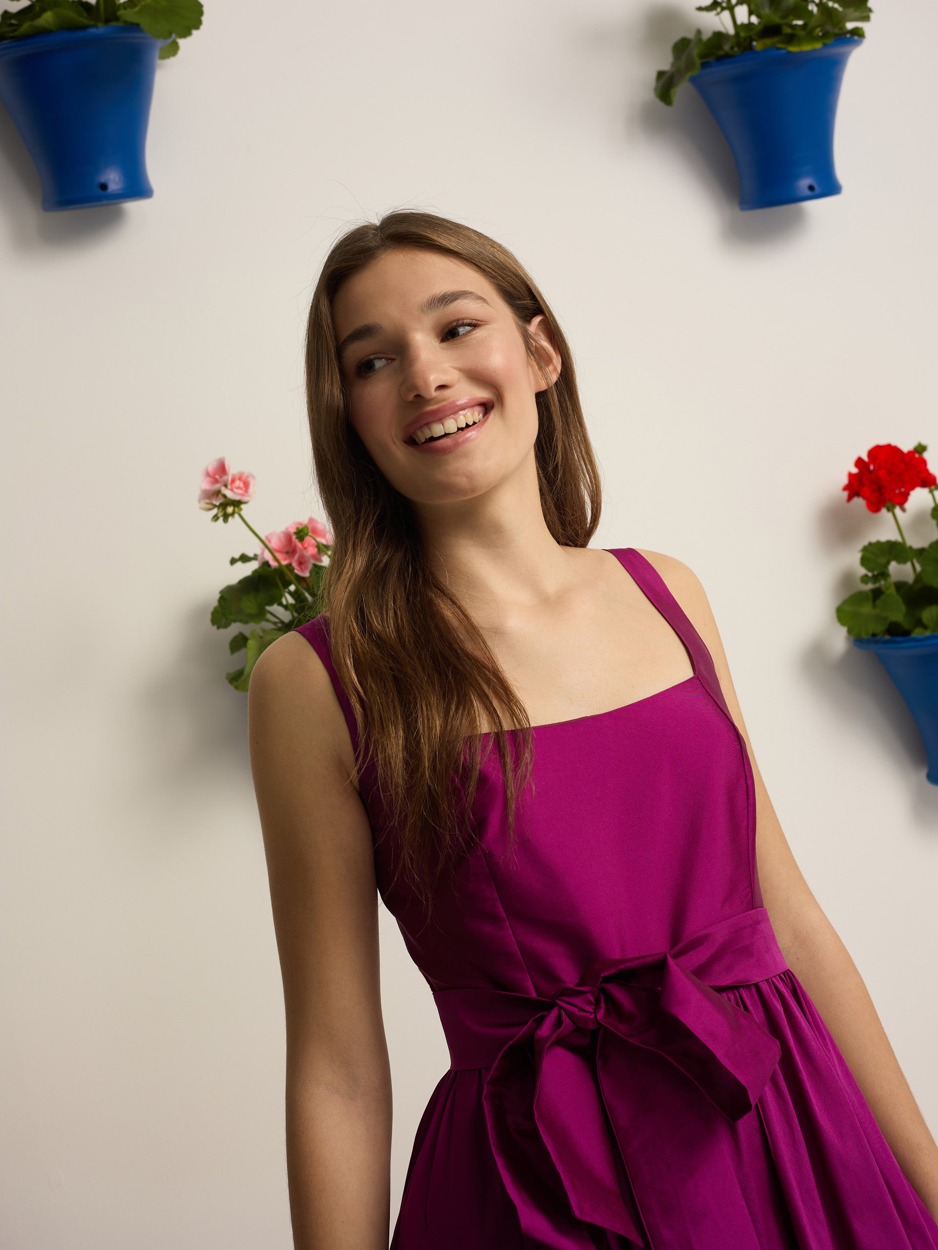 Purple taffeta event collection dress
