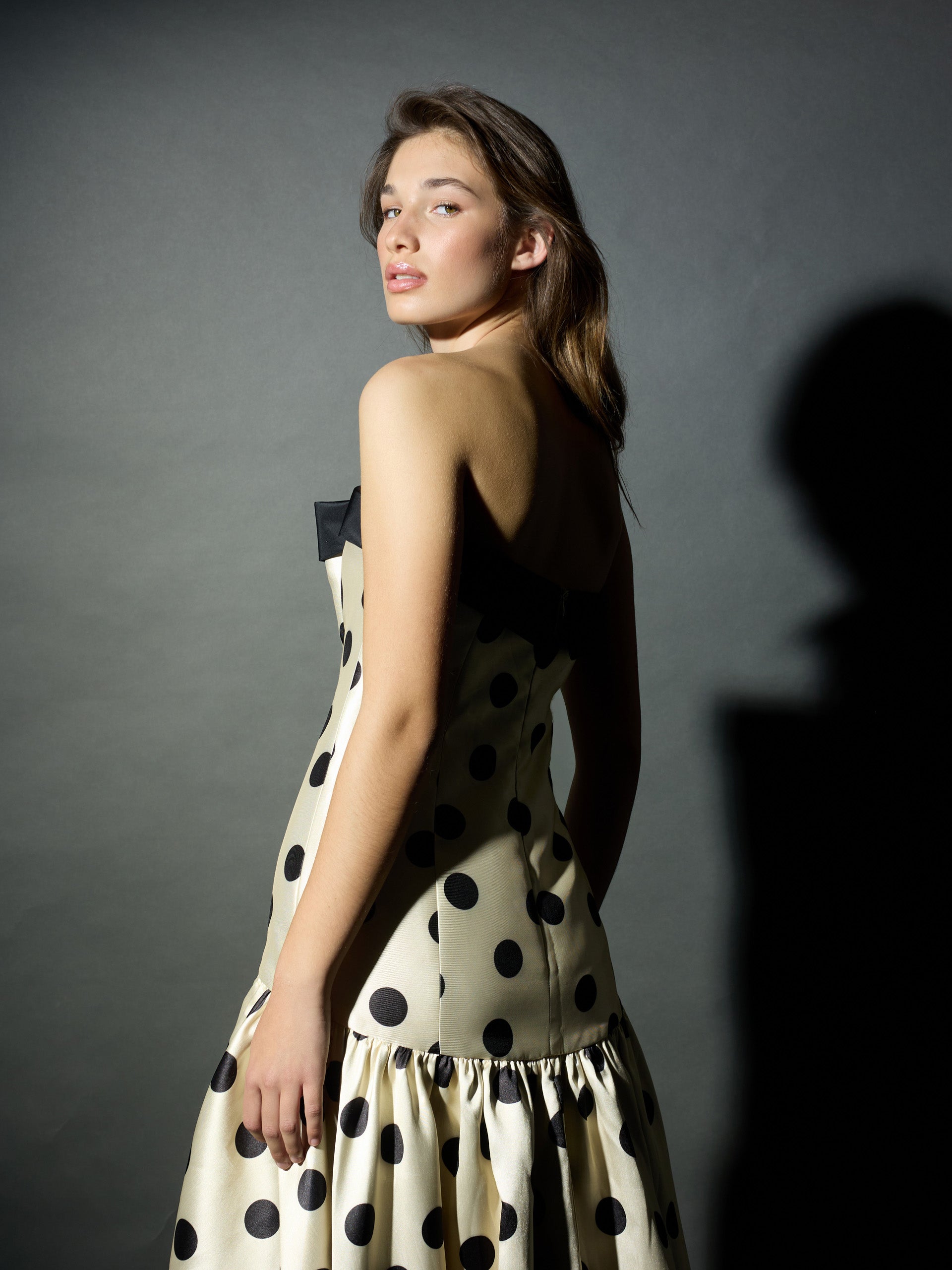Vestido CaprilexSilbon lunar vainilla y negro