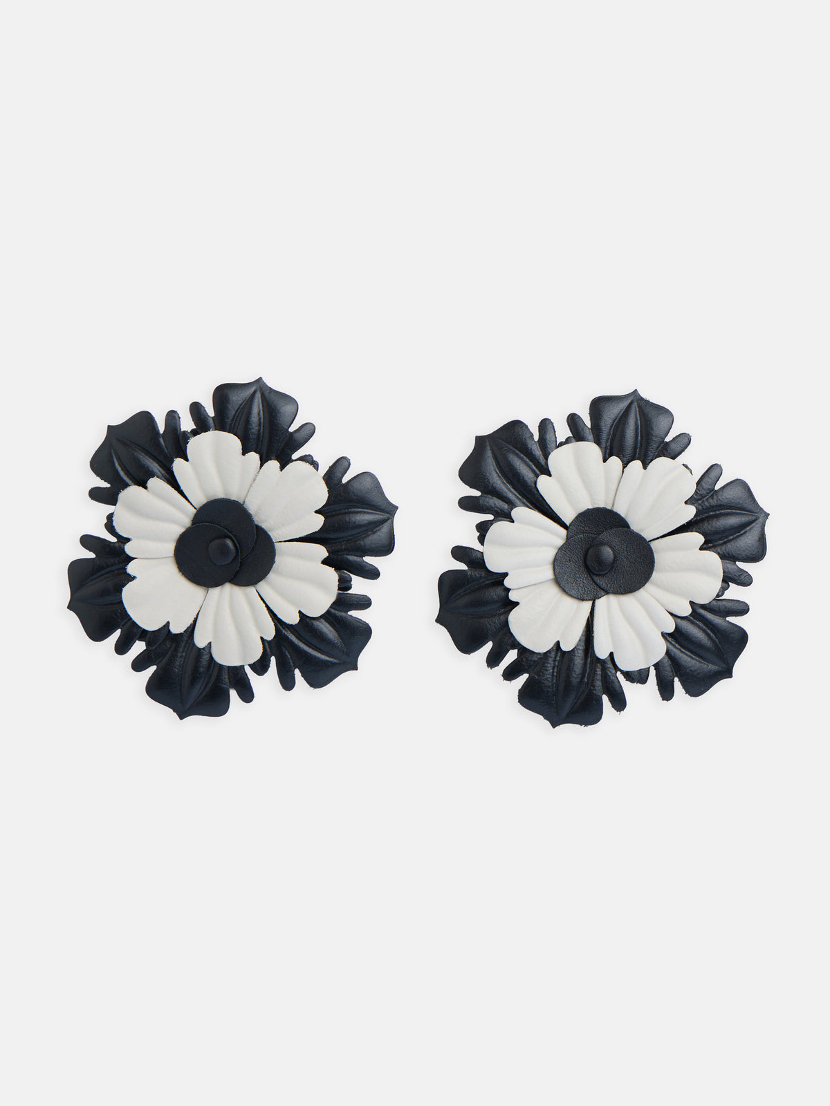 Bicolor napa flower evening earrings