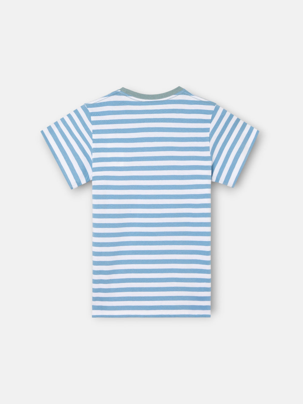T-shirt enfant à liseré fines rayures bleu
