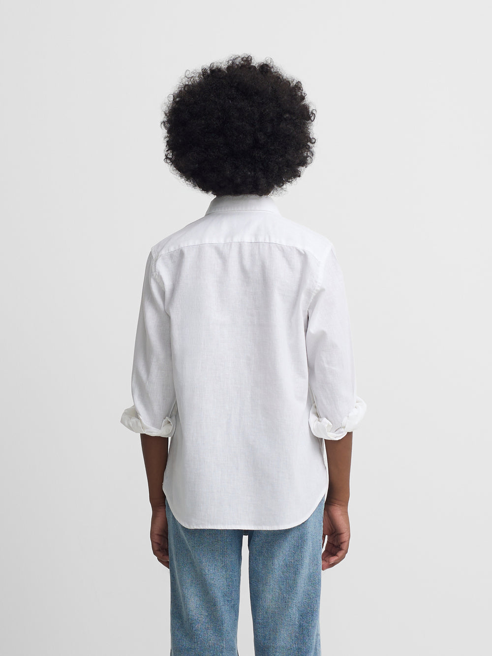 Guayabera sport enfant lin blanc