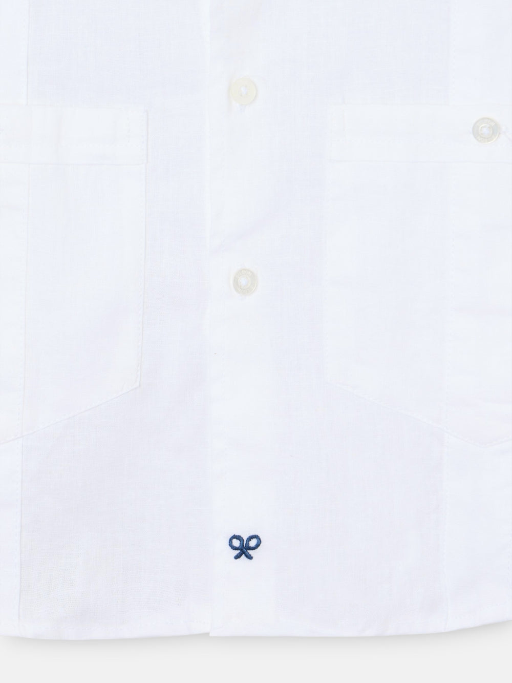 Guayabera sport enfant lin blanc