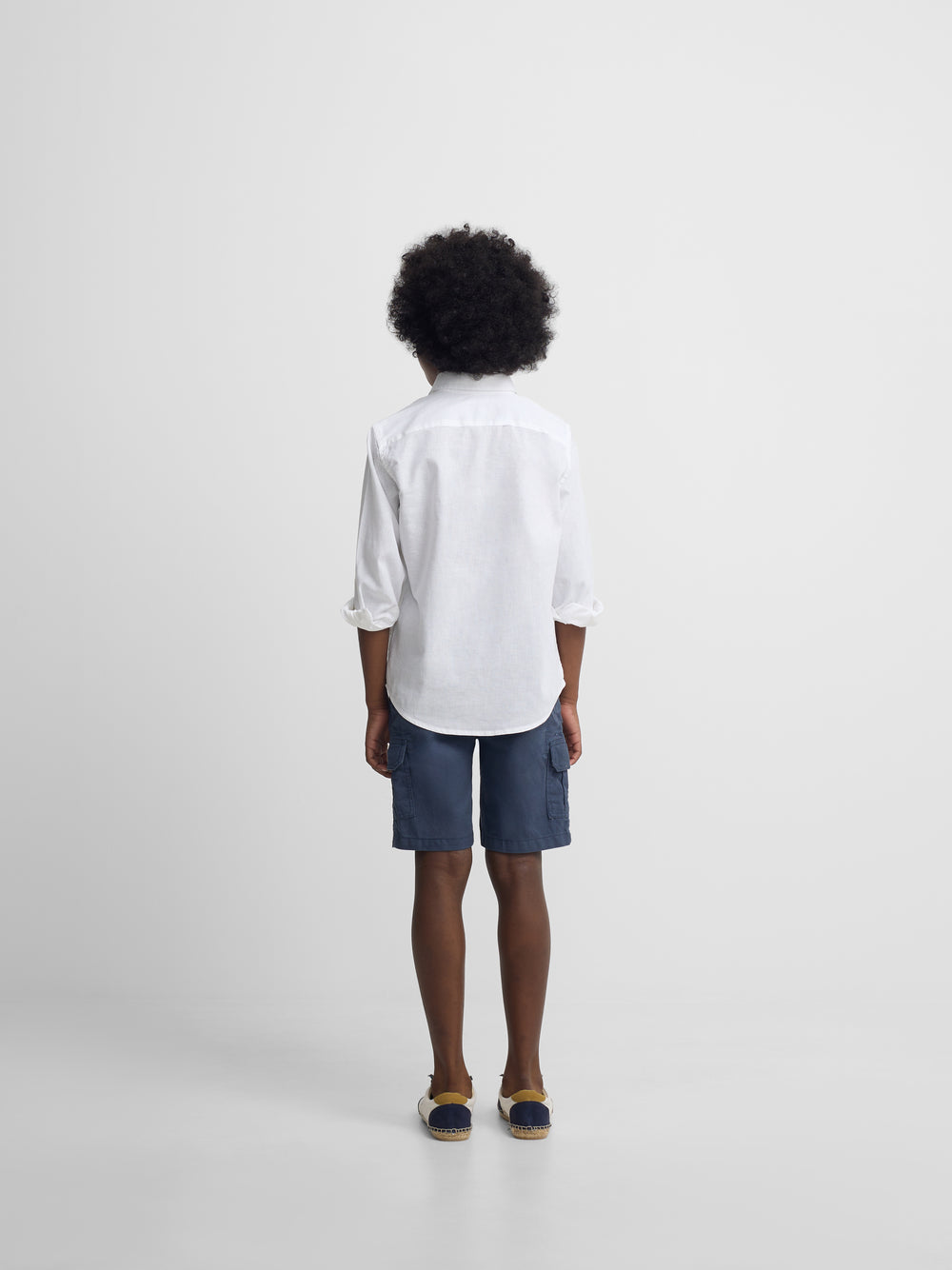 Camisa desportiva criança linho branco