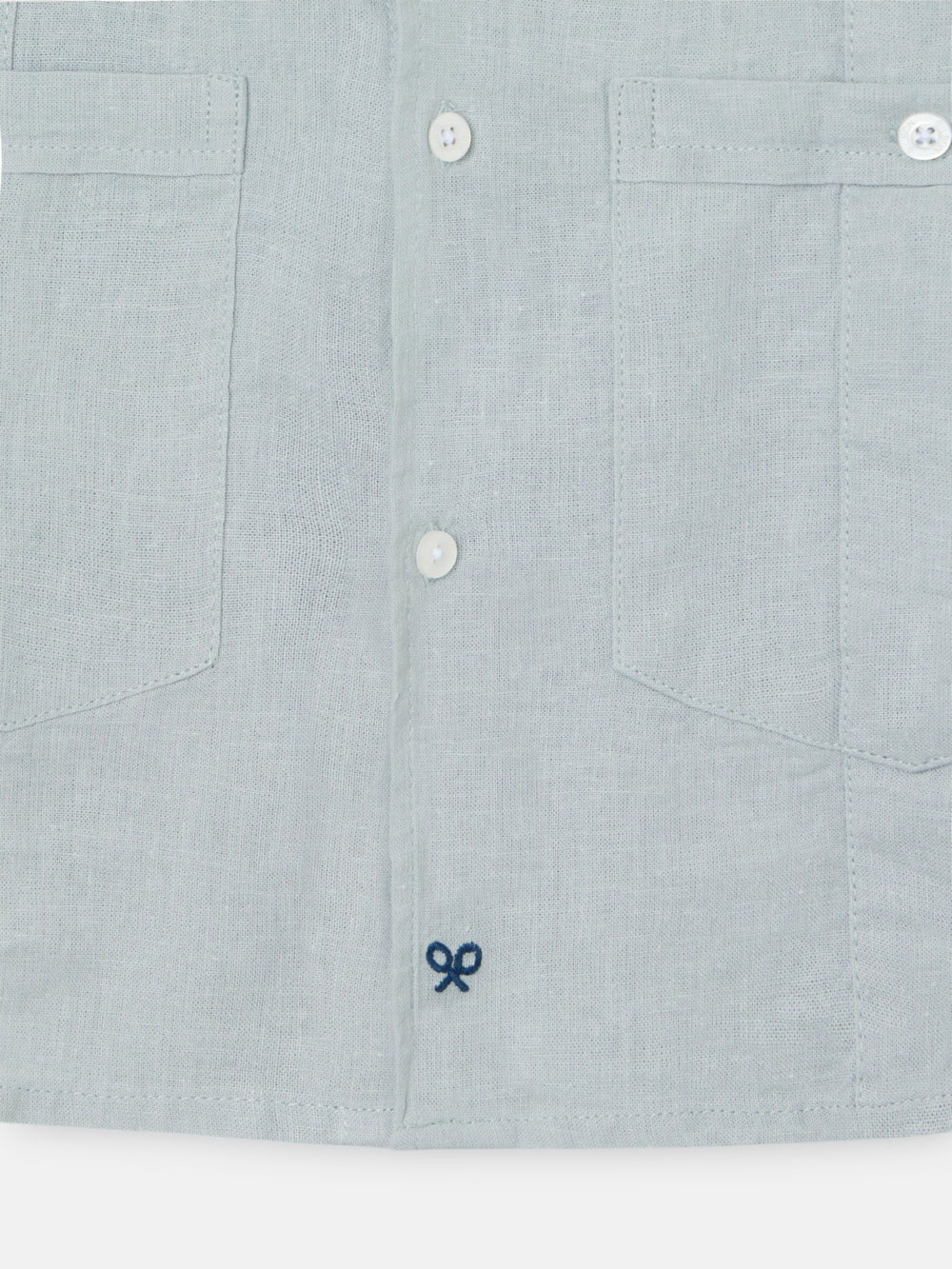 Guayabera sport enfant en lin vert clair