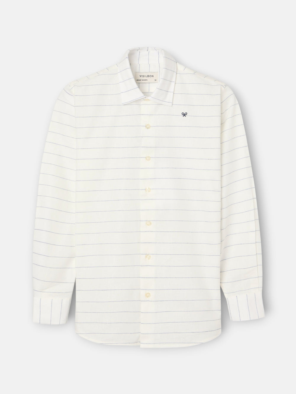 Chemise enfant en lin à fines rayures bleues