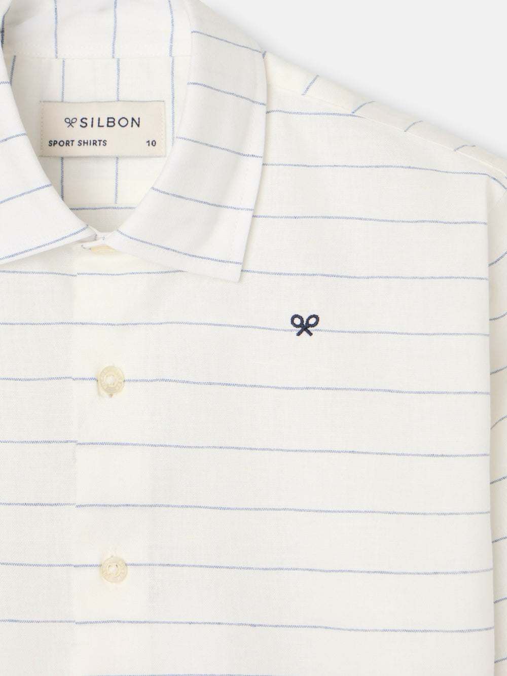 Chemise enfant en lin à fines rayures bleues