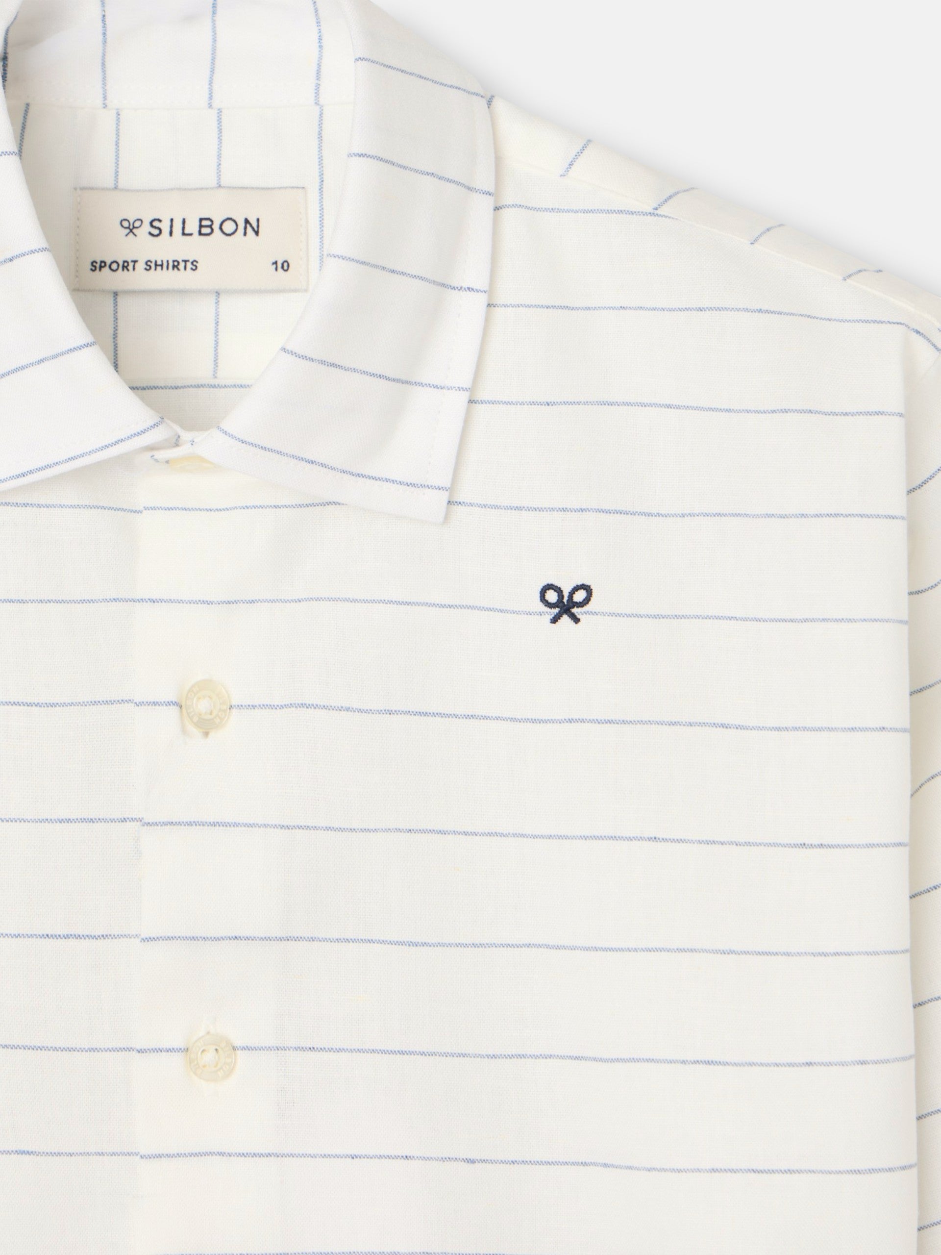 Camisa kids lino raya fina azul