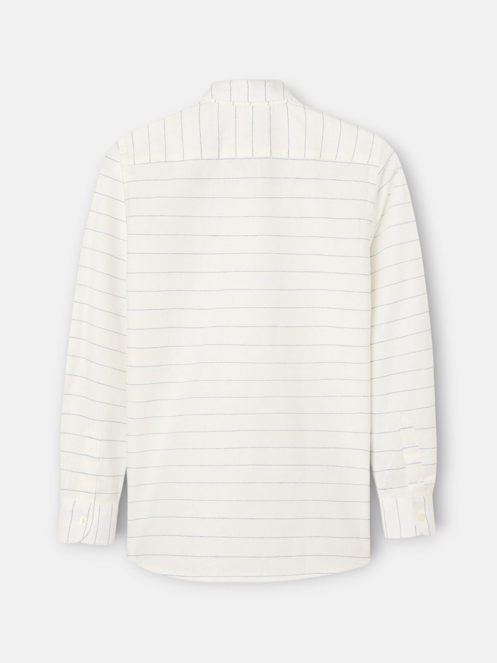 Chemise enfant en lin à fines rayures bleues