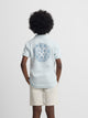 Polo kids raqueta etnica azul