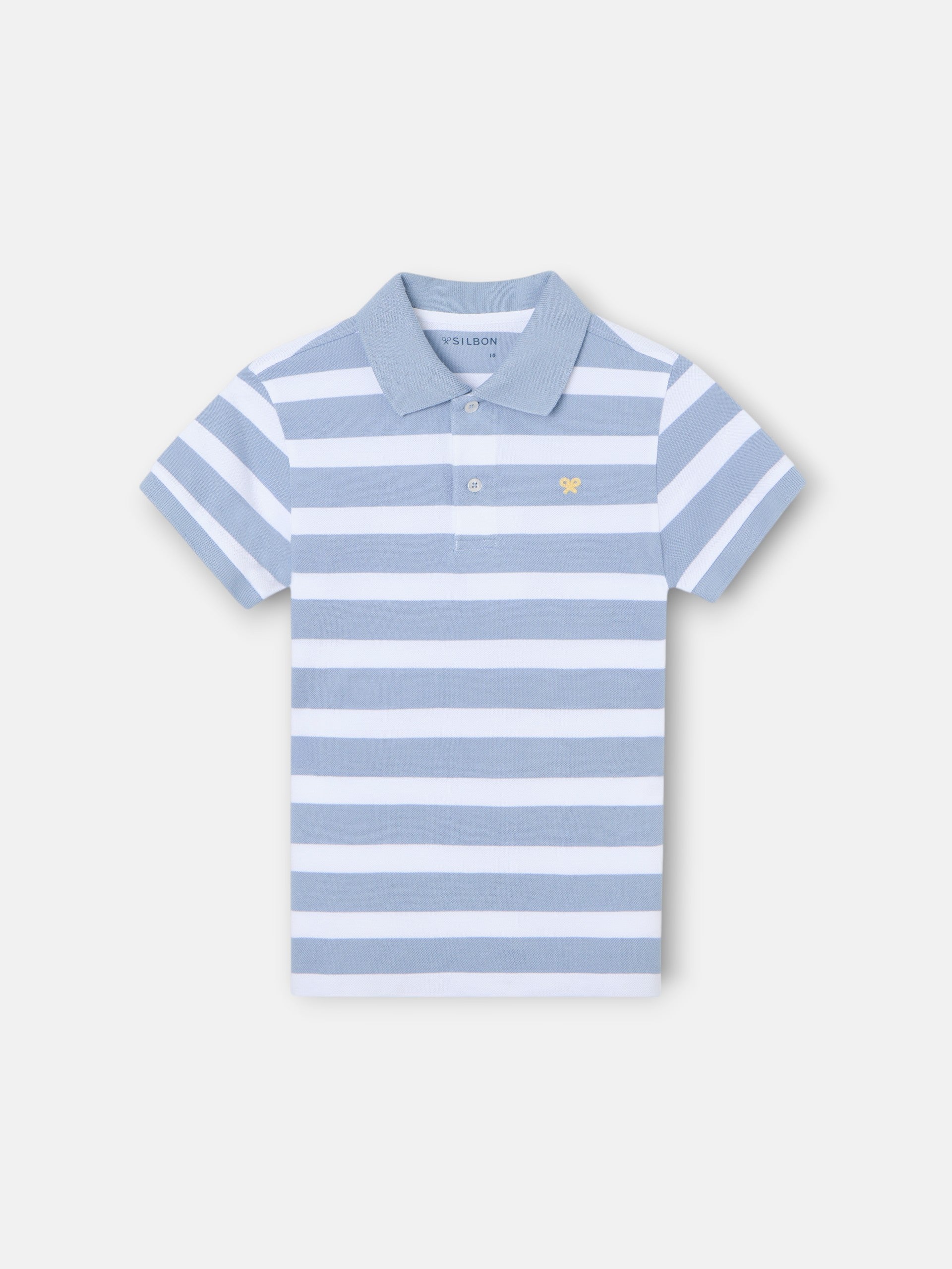 Polo criança riscas branco azul