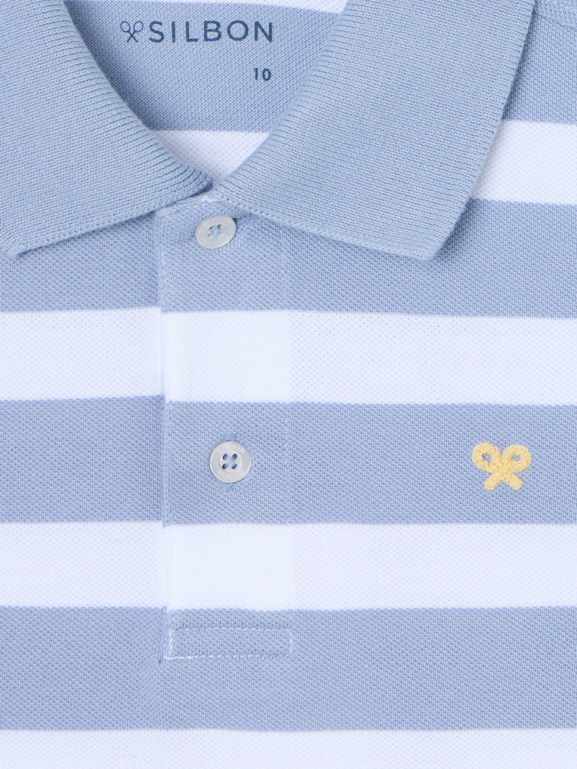 Polo criança riscas branco azul