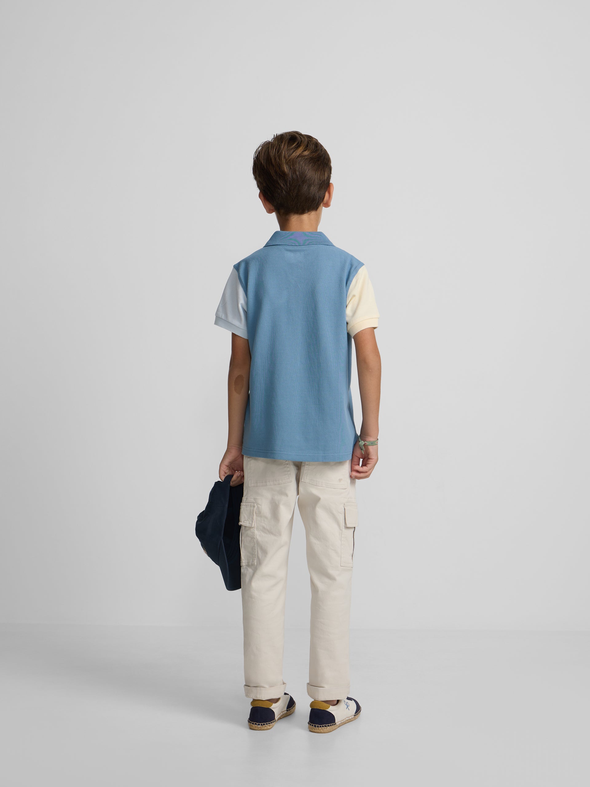 Polo enfant tricolore bleu