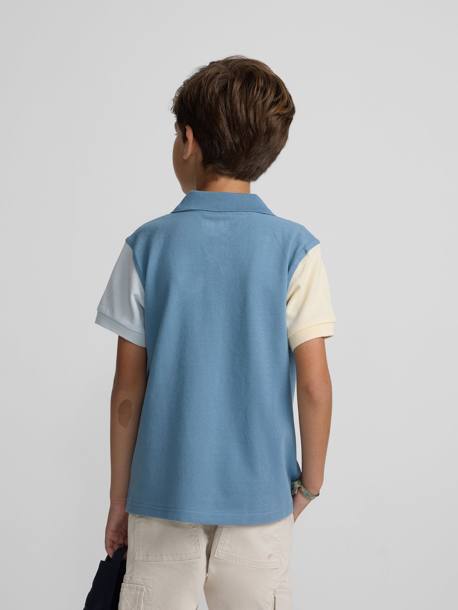 Polo enfant tricolore bleu