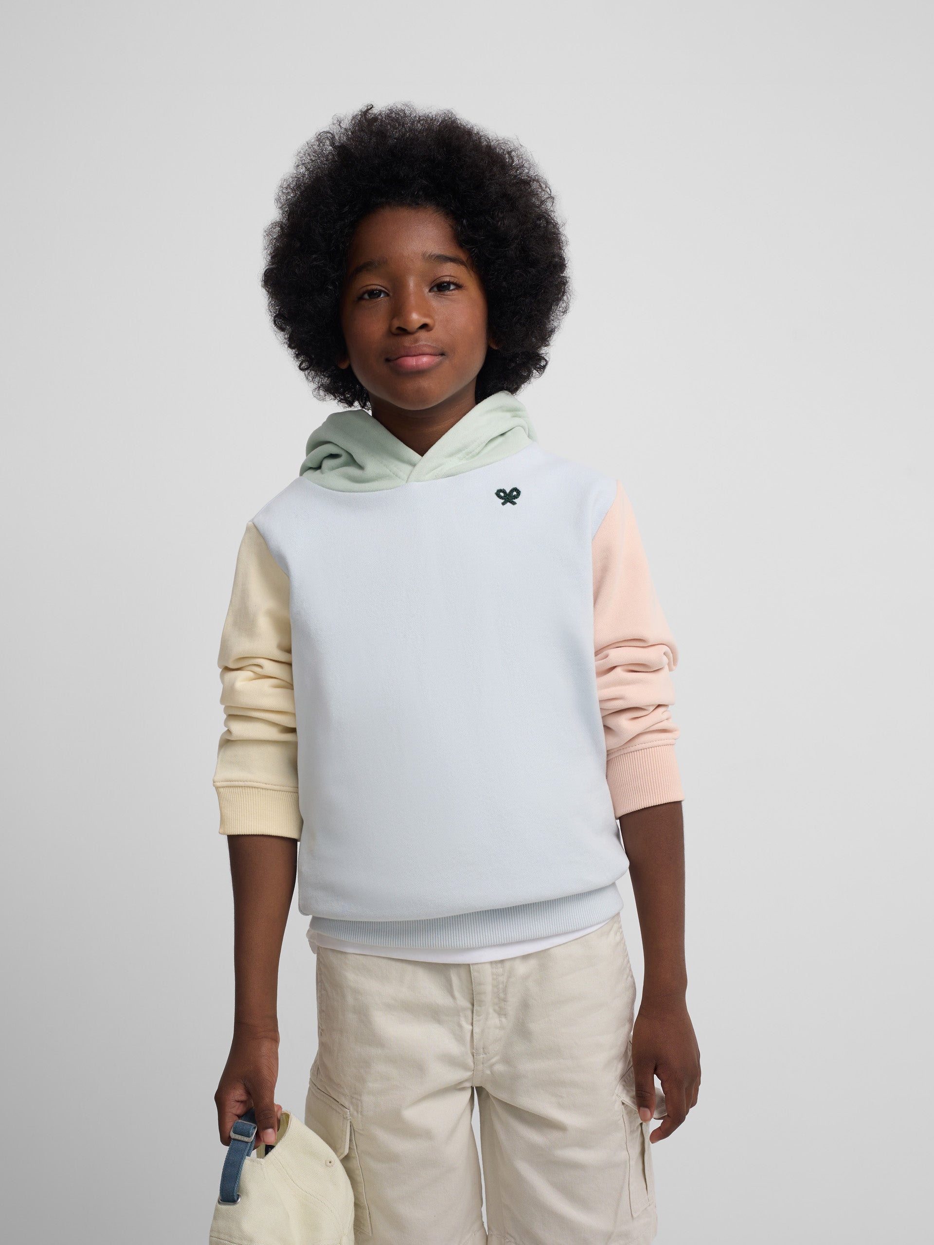 Sweatshirt kids com capuz multicolor celeste