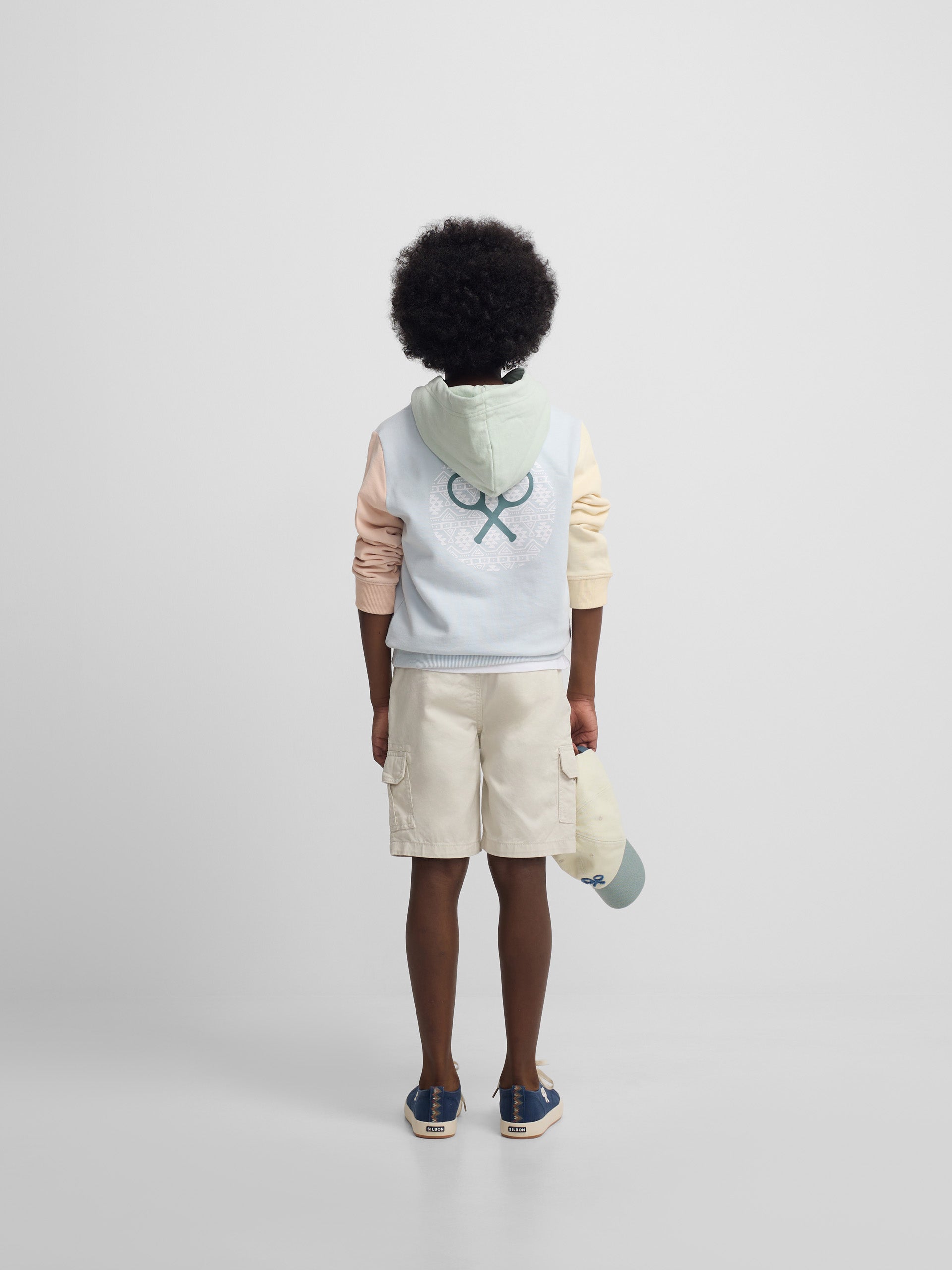 Sweatshirt kids com capuz multicolor celeste