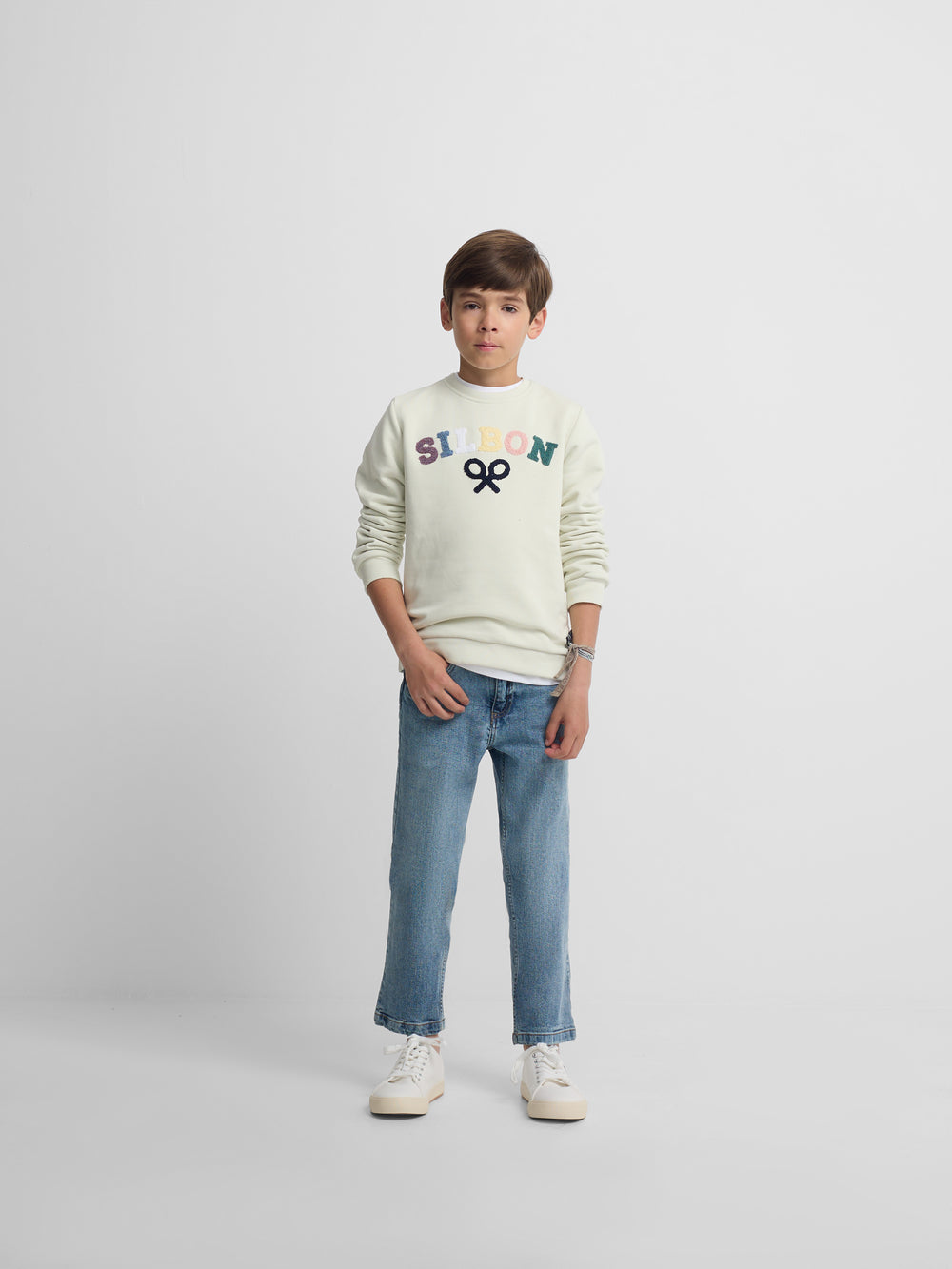 Sudadera kids Silbon raqueta media multicolor verde
