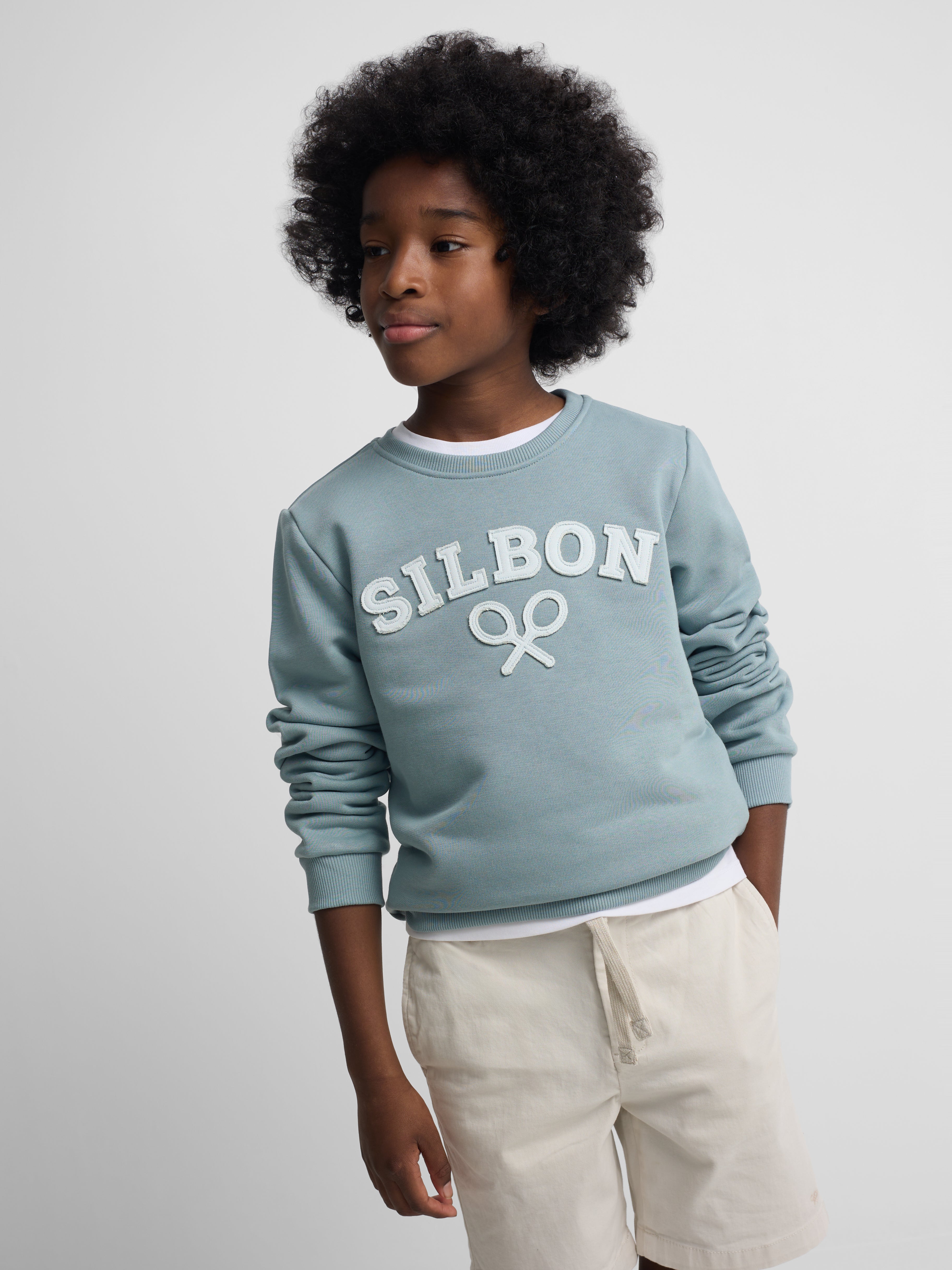 Sudadera kids Silbon raqueta media verde