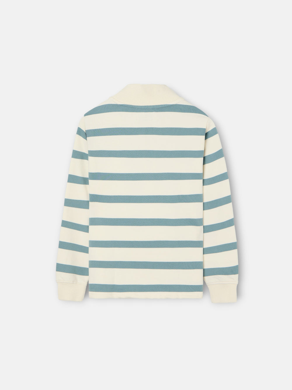 Kids sweatshirt with half zipper and green stripes