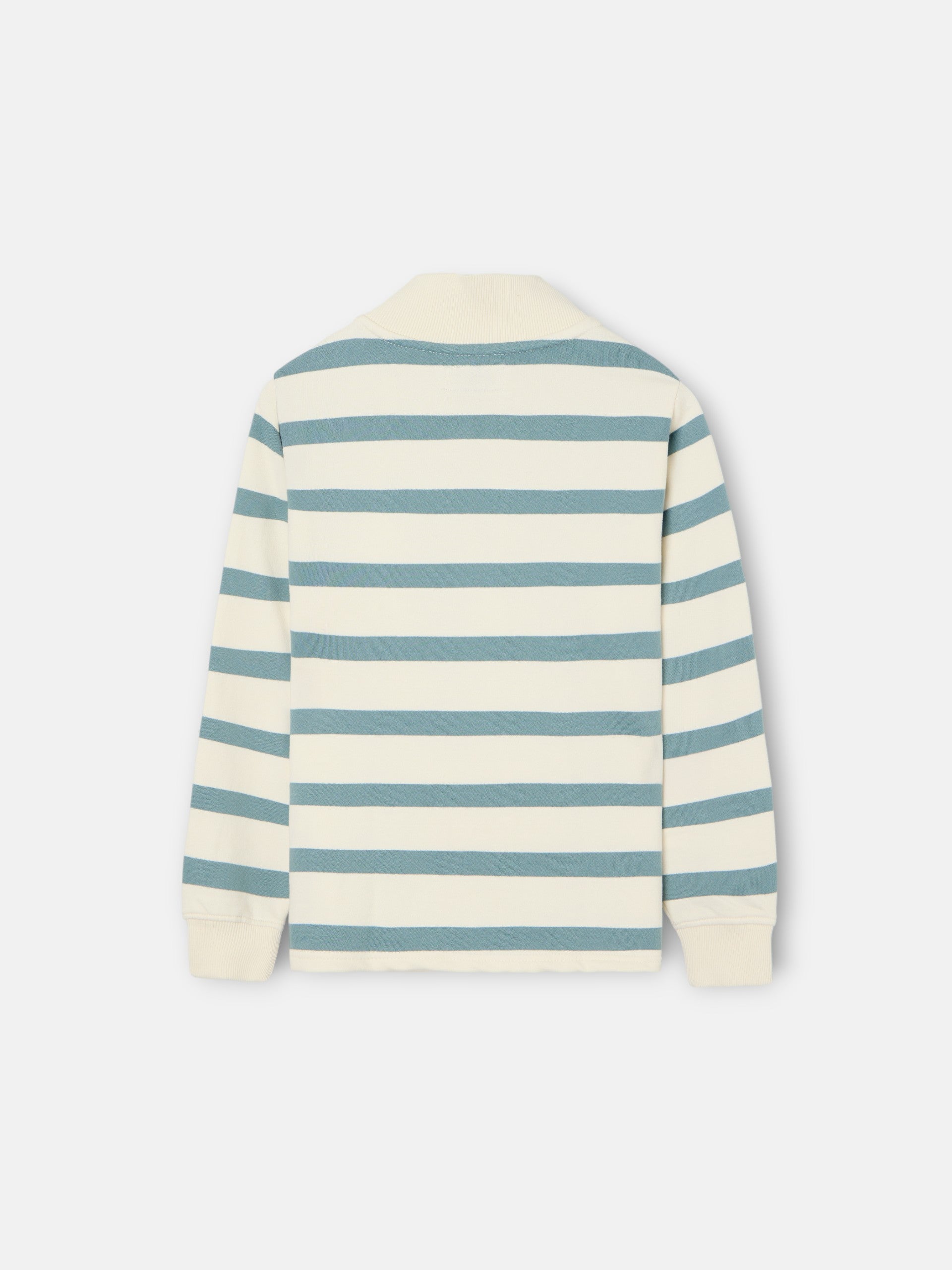 Sweatshirt kids meia fecho riscas verde