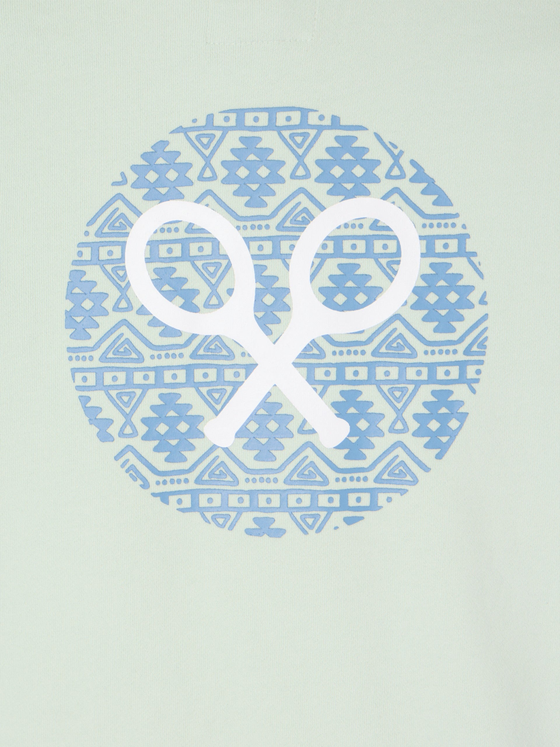 Kids hoodie with ethnic racket print in green