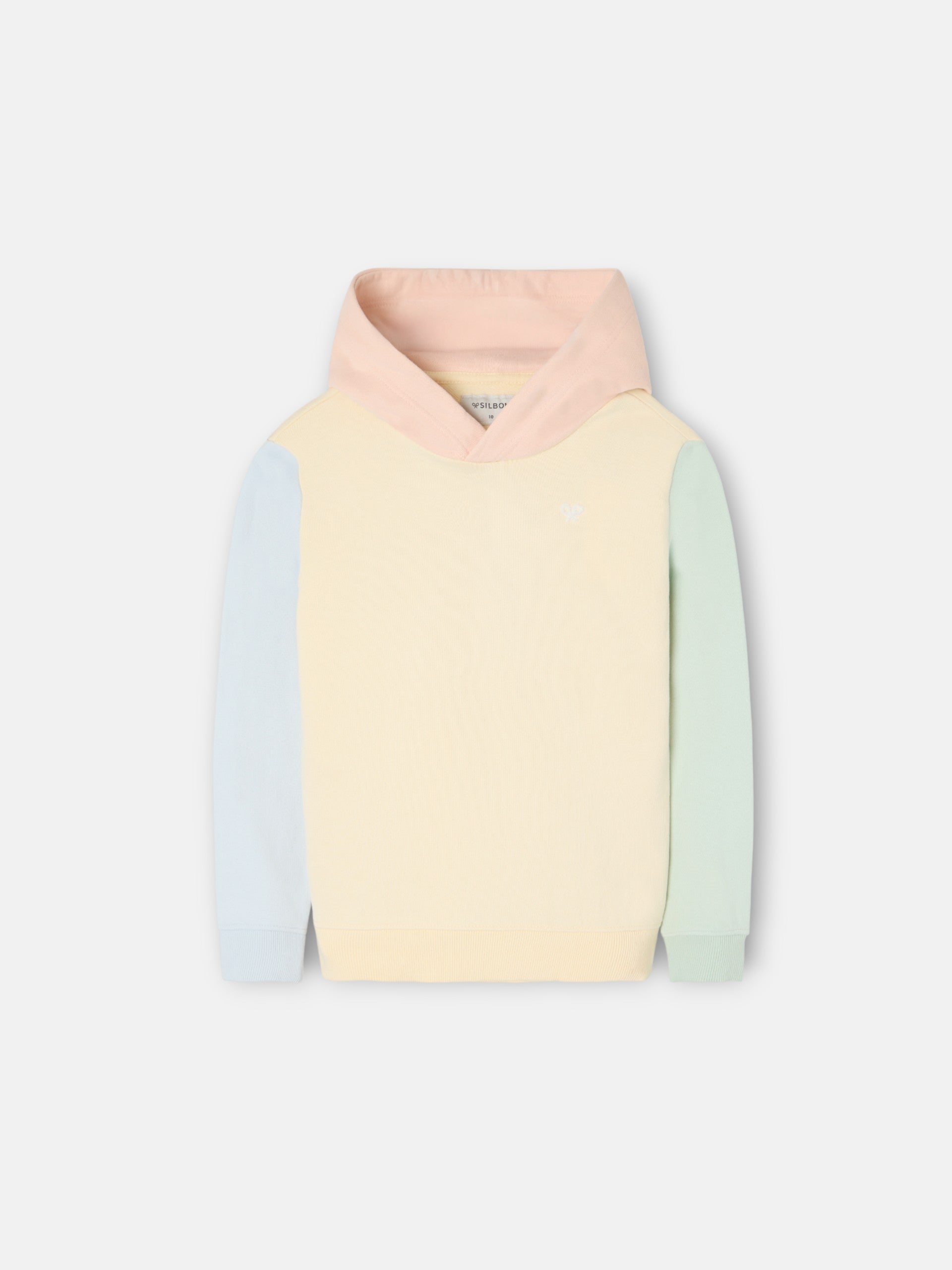 Sweatshirt kids com capuz multicolor amarelo