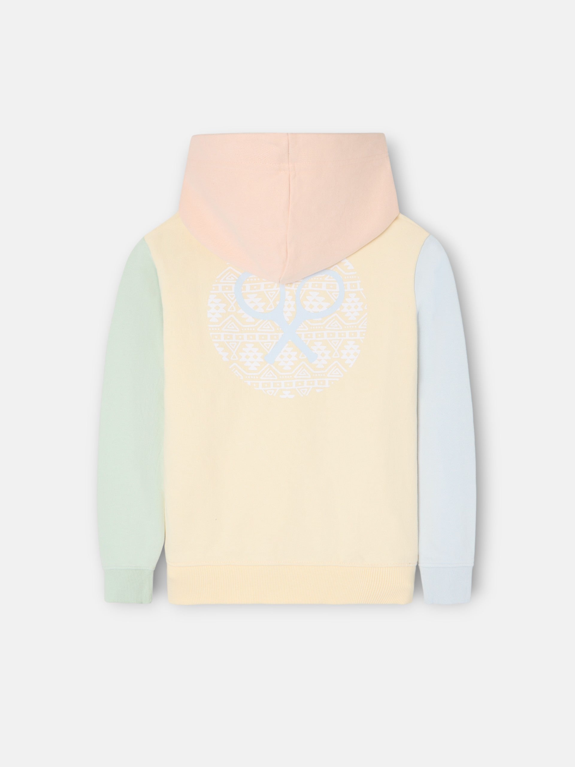 Sweatshirt kids com capuz multicolor amarelo