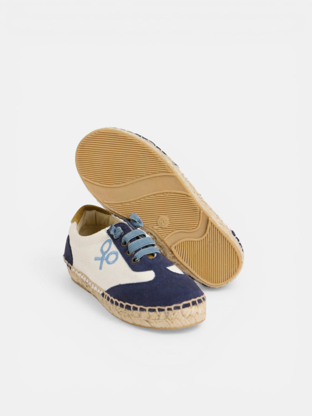 Alpercata infantil sola de ráfia azul-marinho