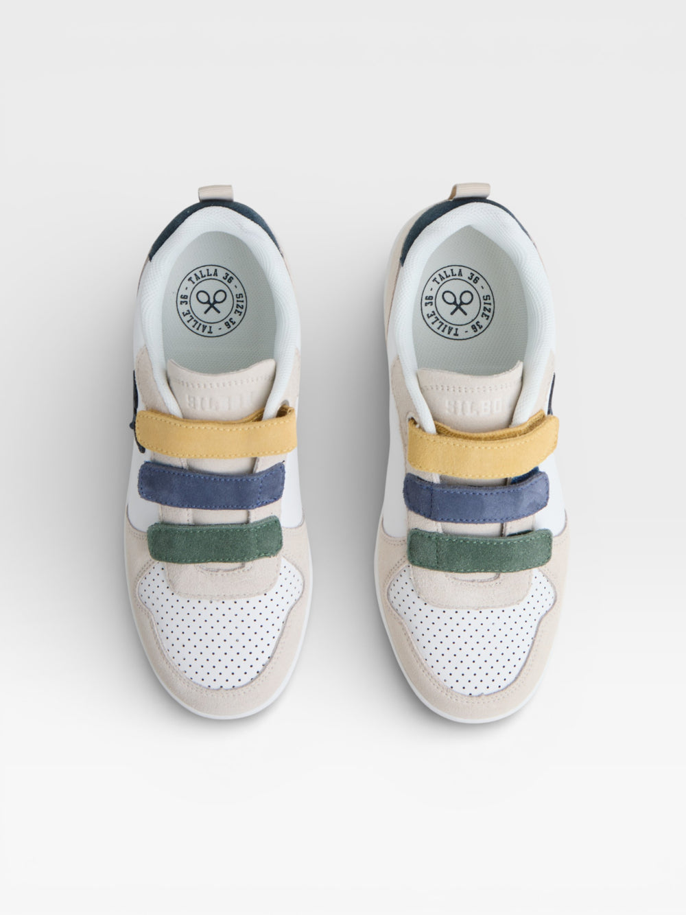 Zapatilla kids velcro multicolor crema