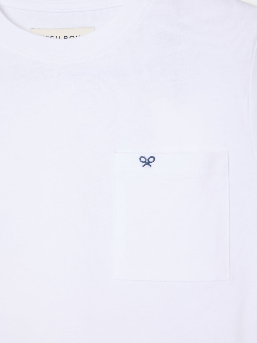 Pijama kids corto bolsillo rayas azul gris