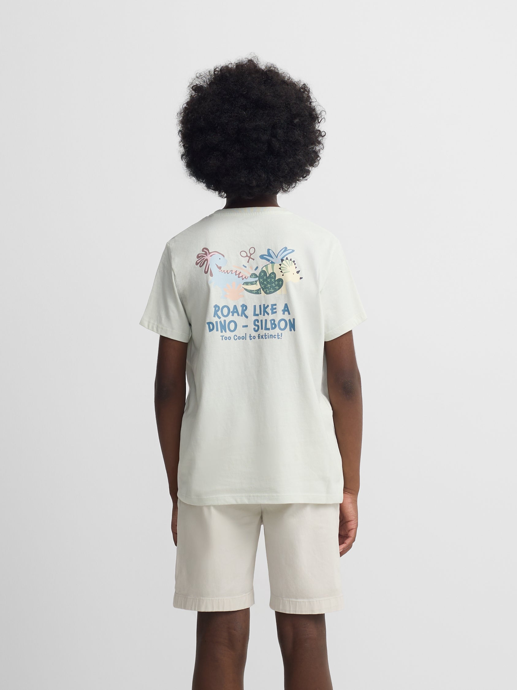 Camiseta kids dino verde claro