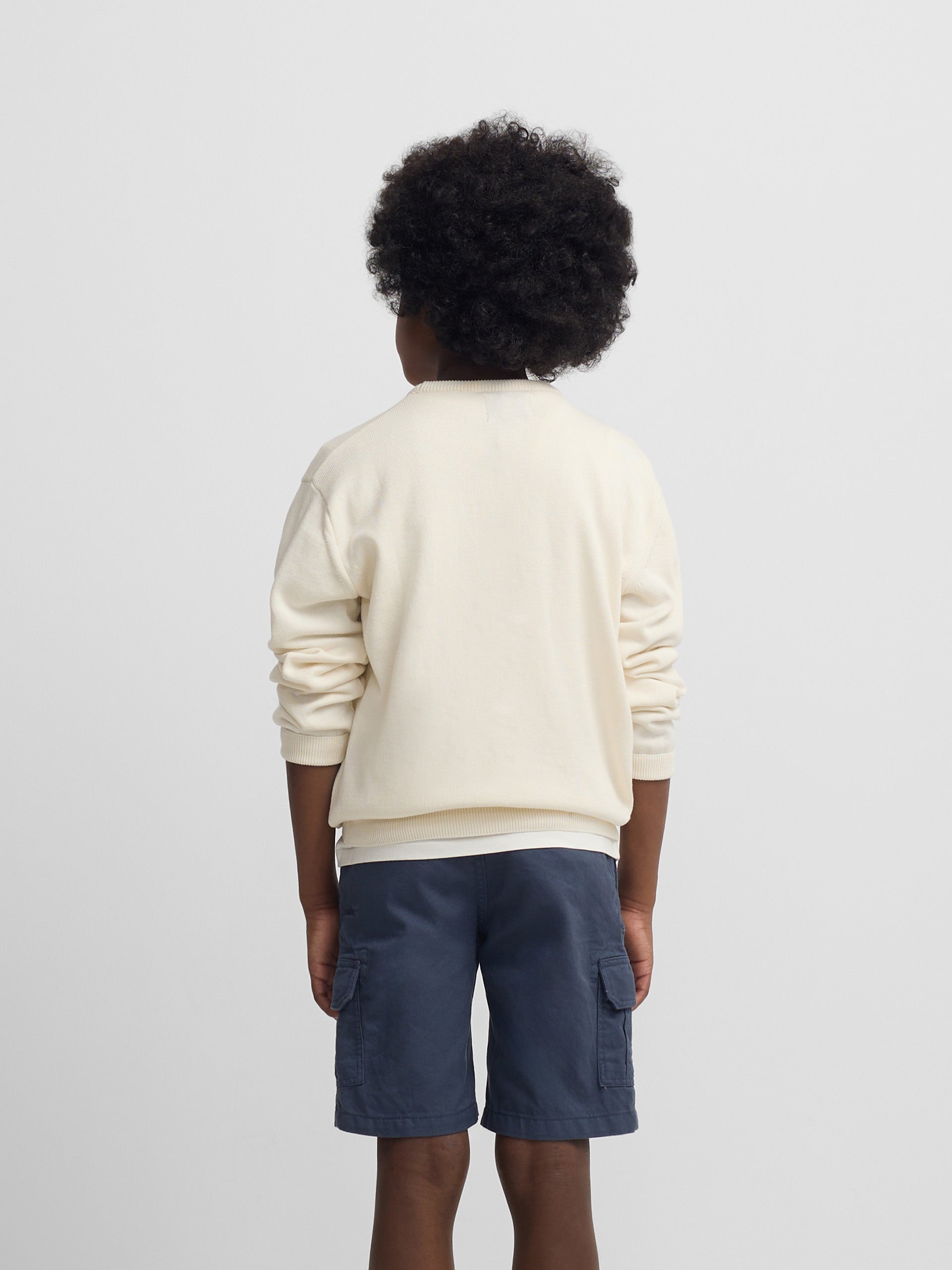 Jersey kids letras colores crema