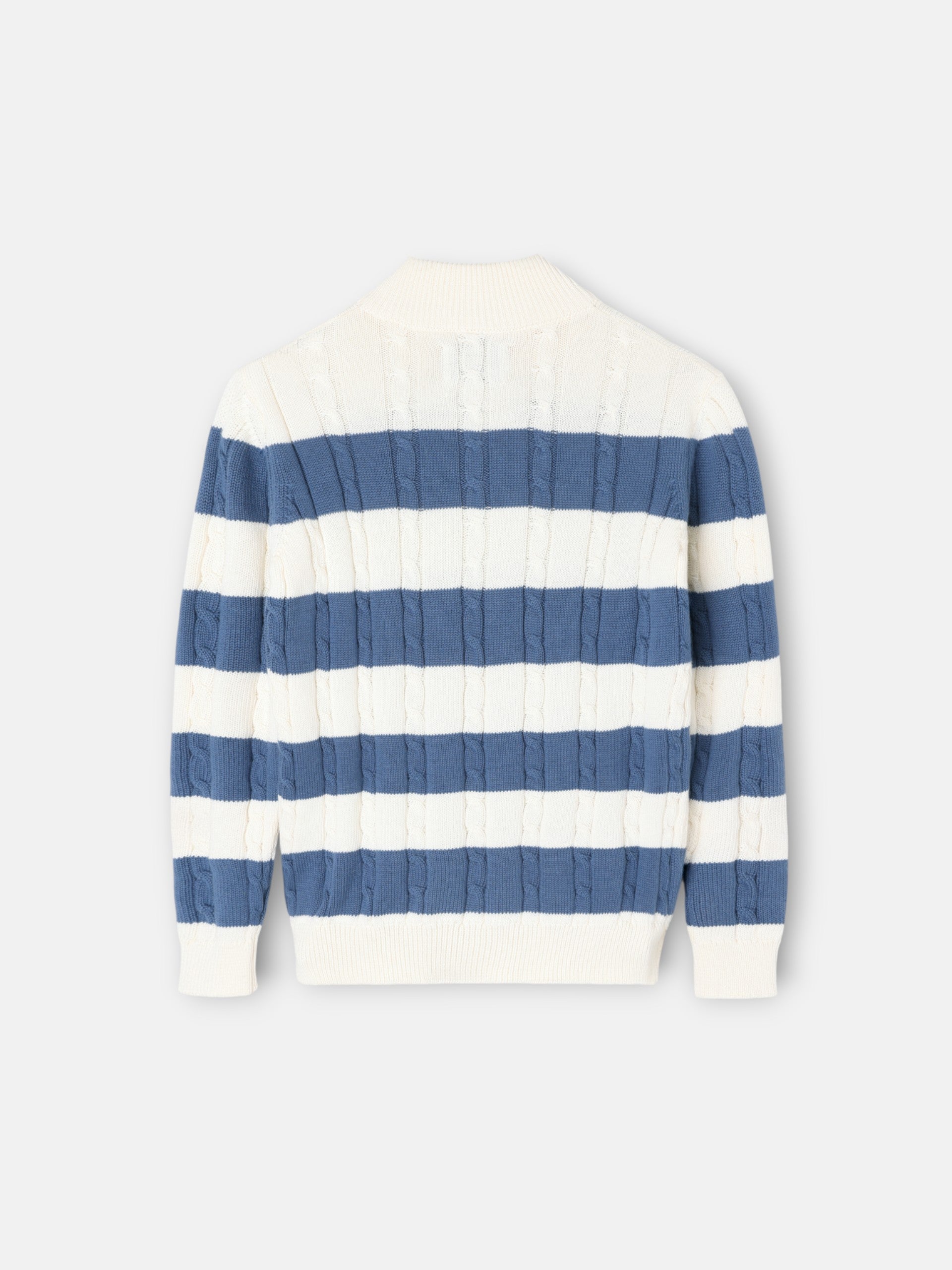 Camisola criança meia-fecho risca azul