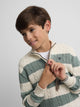 Jersey kids media cremallera raya verde medio
