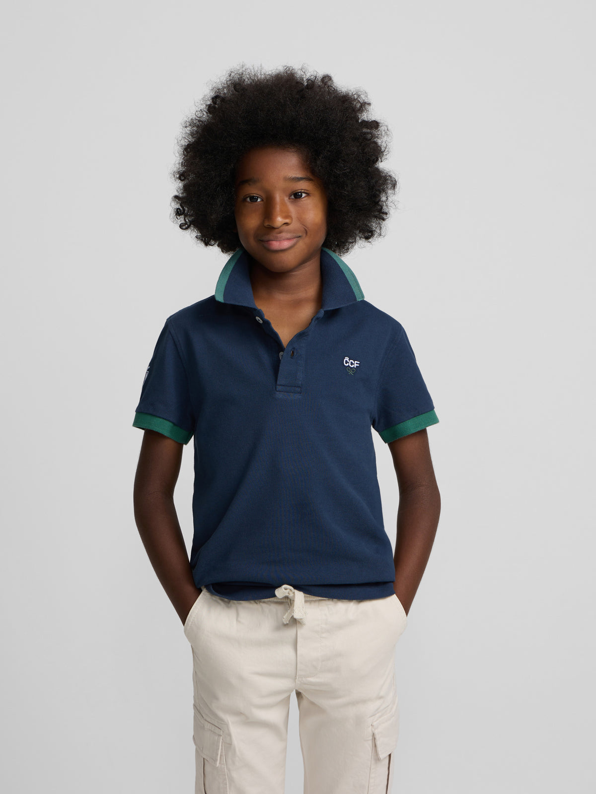 Polo criança Silbon CCF azul-marinho