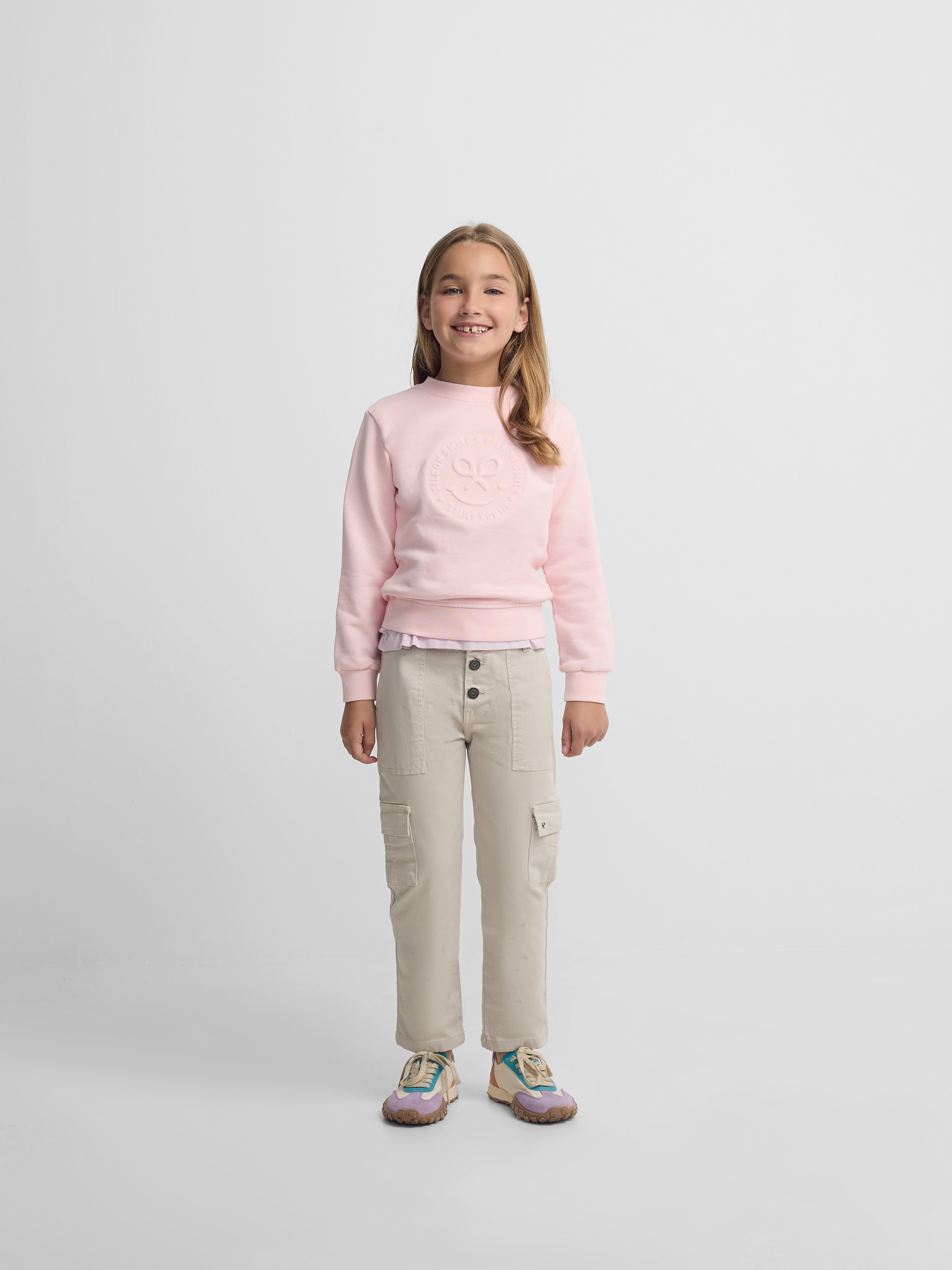 Sweatshirt girl smile rosa