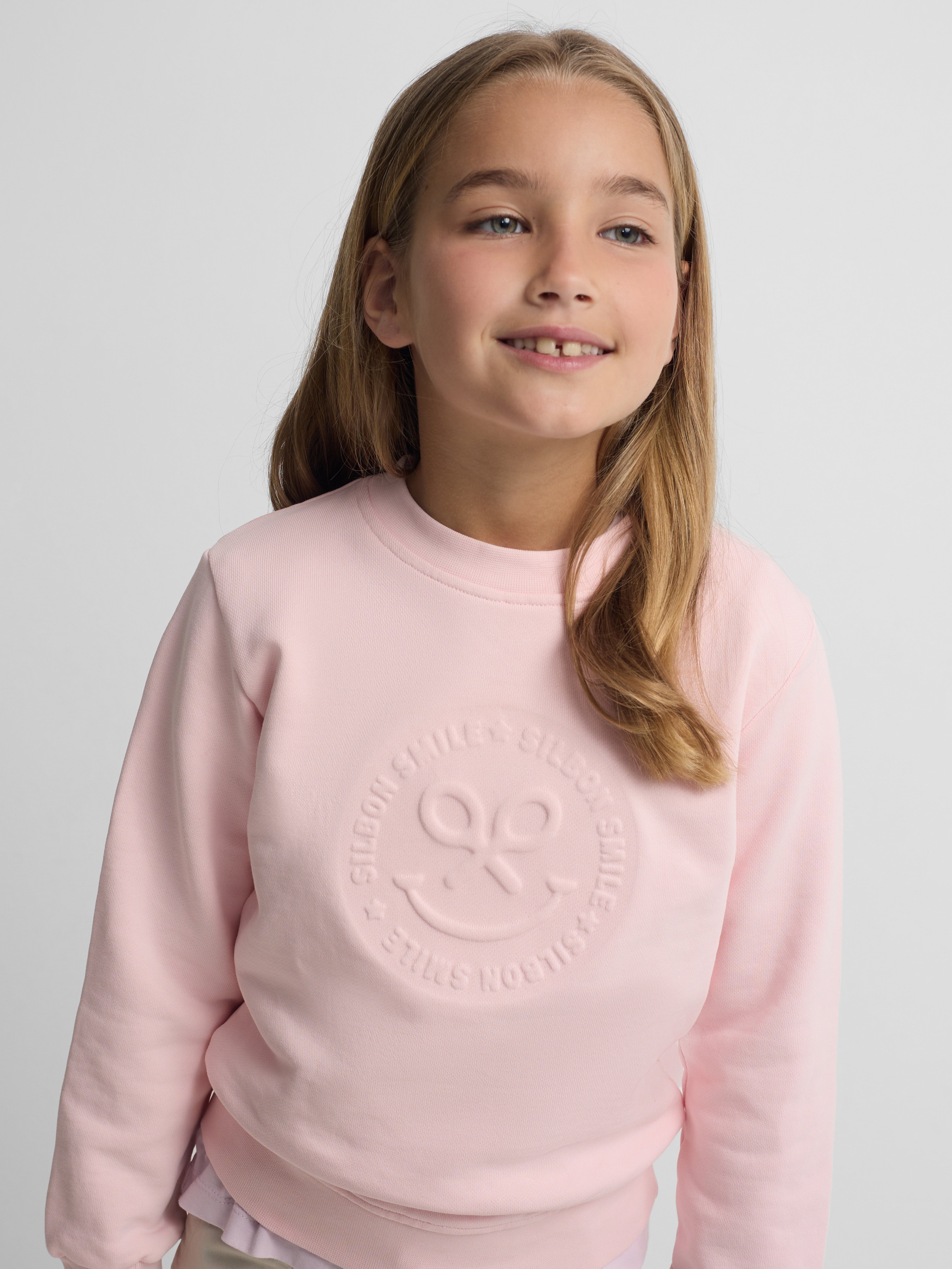 Sweatshirt girl smile rosa
