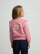 Sweatshirt girl ombreiras riscas rosas