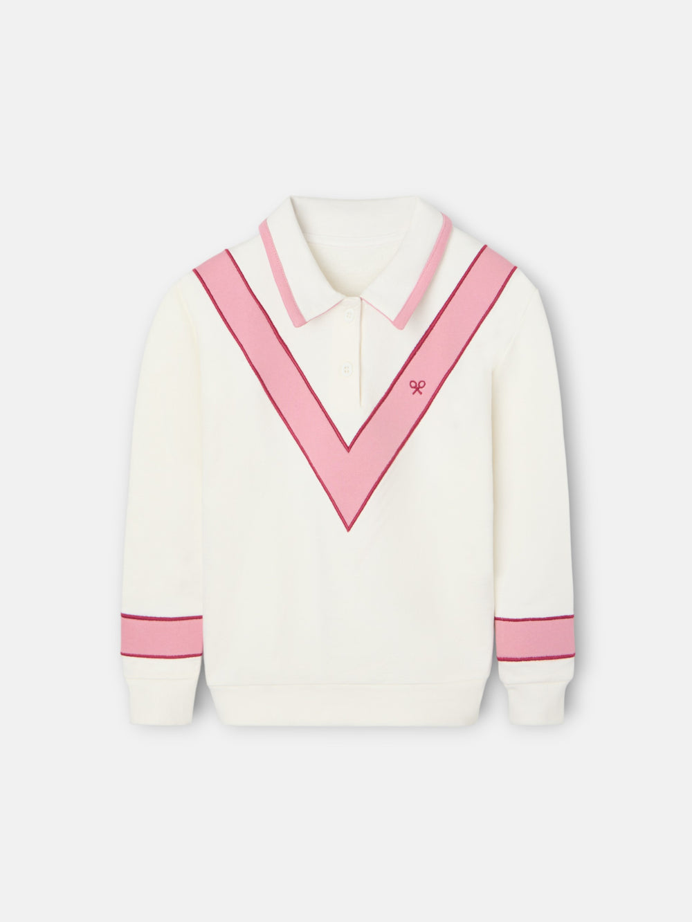 Sweatshirt retro menina rosa e cru