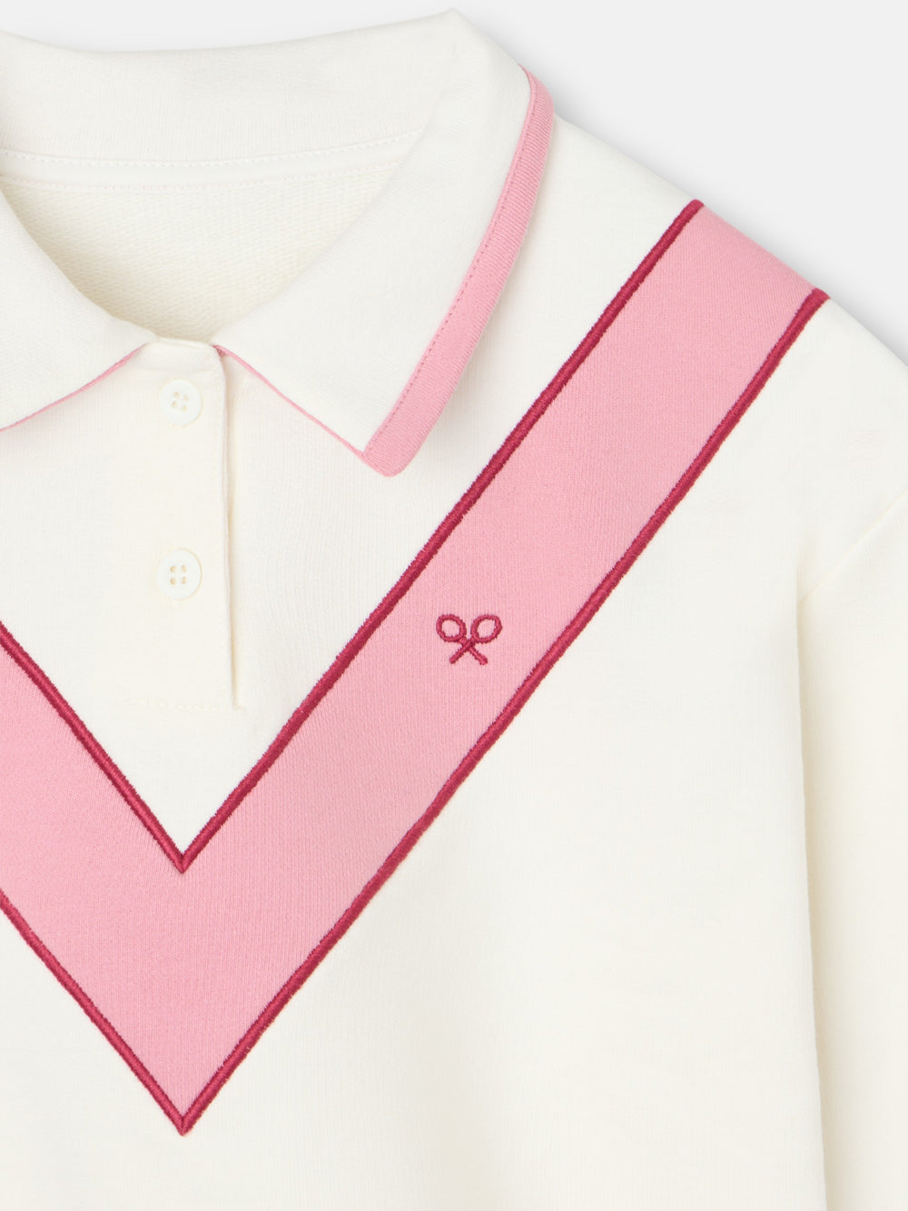Sweatshirt retro menina rosa e cru