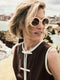 Brown linen waistcoat with contrasting trims