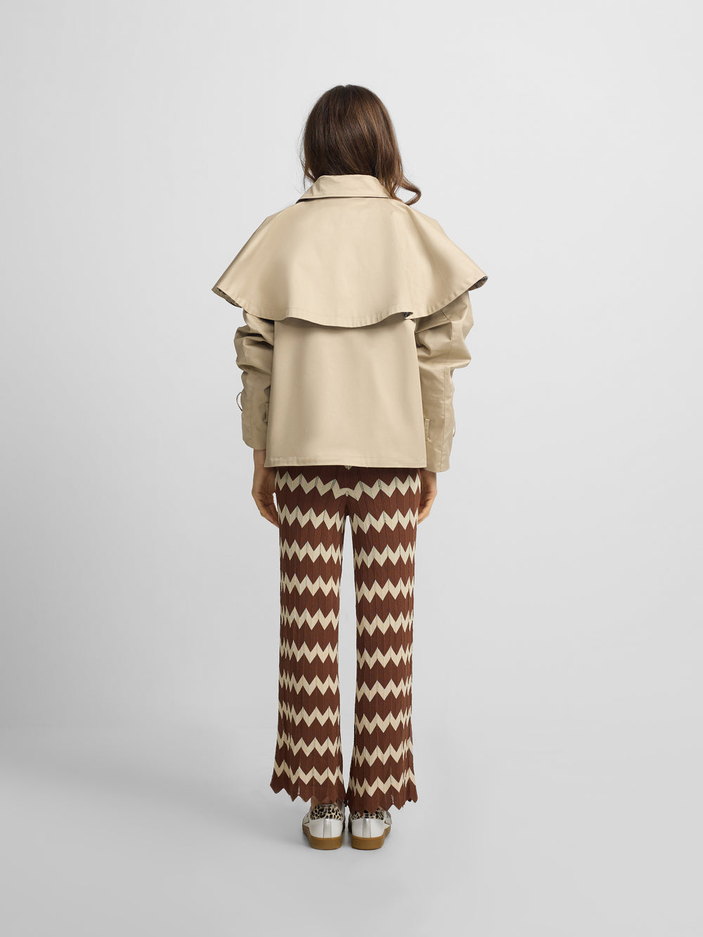Short brown cape parka