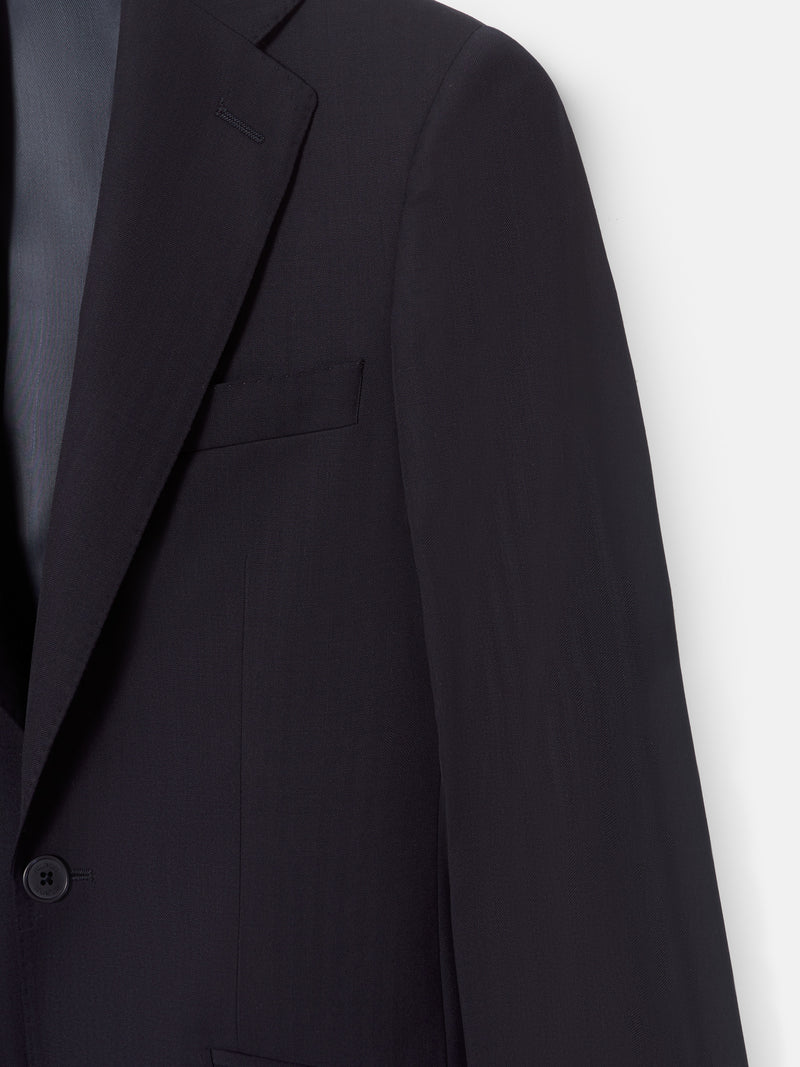 Classic navy blue herringbone suit jacket