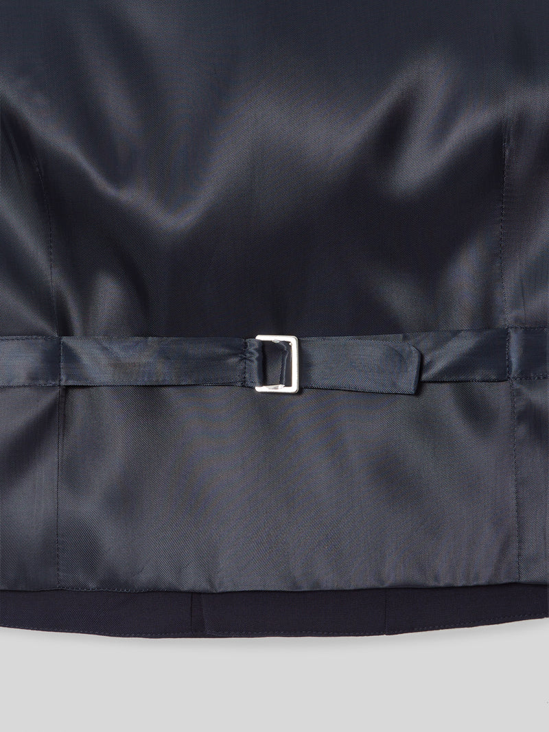 Colete de vestir stretch com decote redondo azul claro