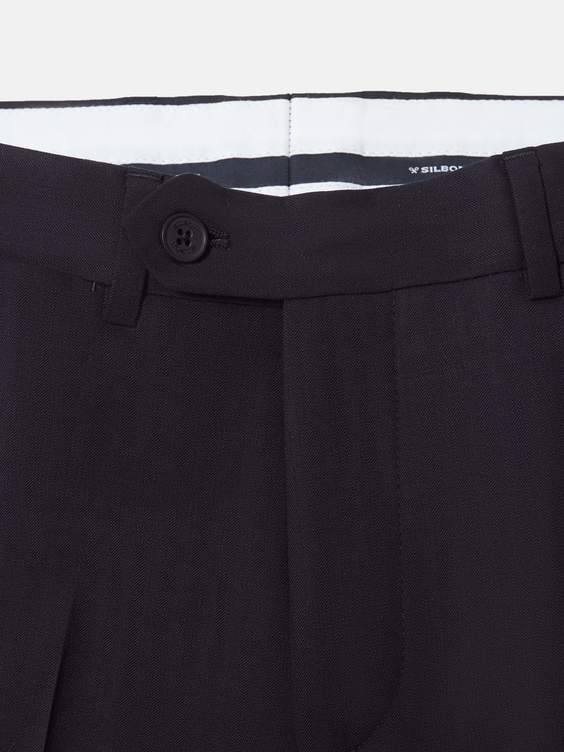Pantalon traje clasico espiga azul marino