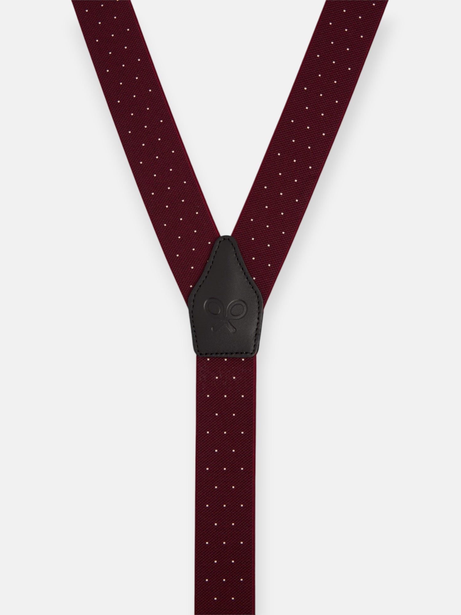 Silbon burgundy polka dot suspenders